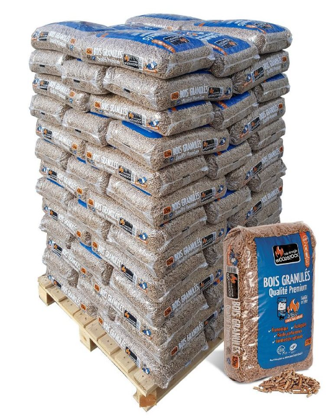 02 palettes WOODSTOCK Granulés de bois – 144 Sacs de 15 kG1