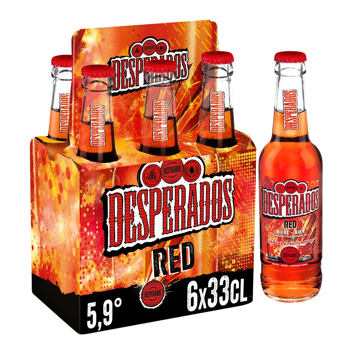 3119780256136-4 Bouteille de Desperados 500 ml, bière au goût de tequila