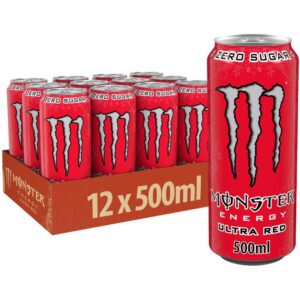 Palette Monster Energy Ultra Red 500ml prête pour livraison