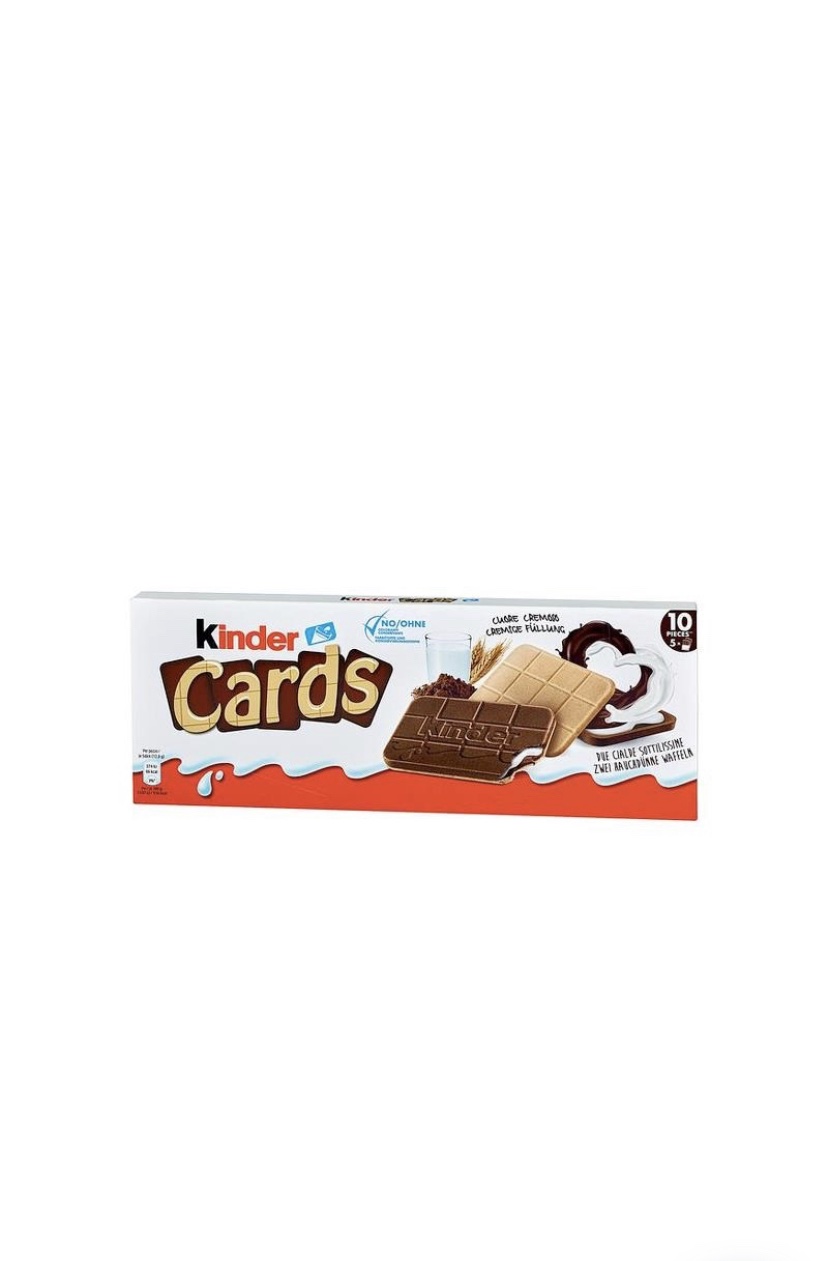 Cartes Kinder 128g Boîte Cartes Kinder 128g avec chocolats au lait et messages imprimés