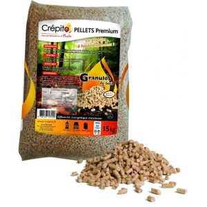 Palette de granulés de bois Crépito – 72 sacs de 15 kg, 100 % résineux