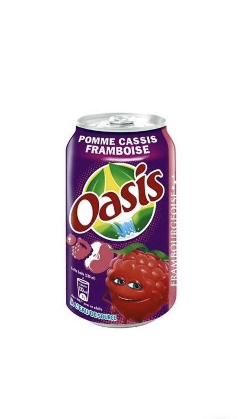 Oasis Pomme Cassis 330 ML Canette Oasis Pomme Cassis 330ml – boisson fruitée sans bulles
