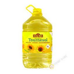 Bidon de 5L d'huile de tournesol BG Oil avec E900 anti-moussant – Friture professionnelle