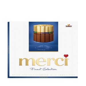 Boîte Merci Chocolats au lait assortis 250g – coffret cadeau gourmand
